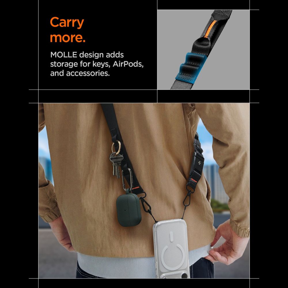 Spigen DA30M Stap Crossbody Phone Lanyard - Black_11