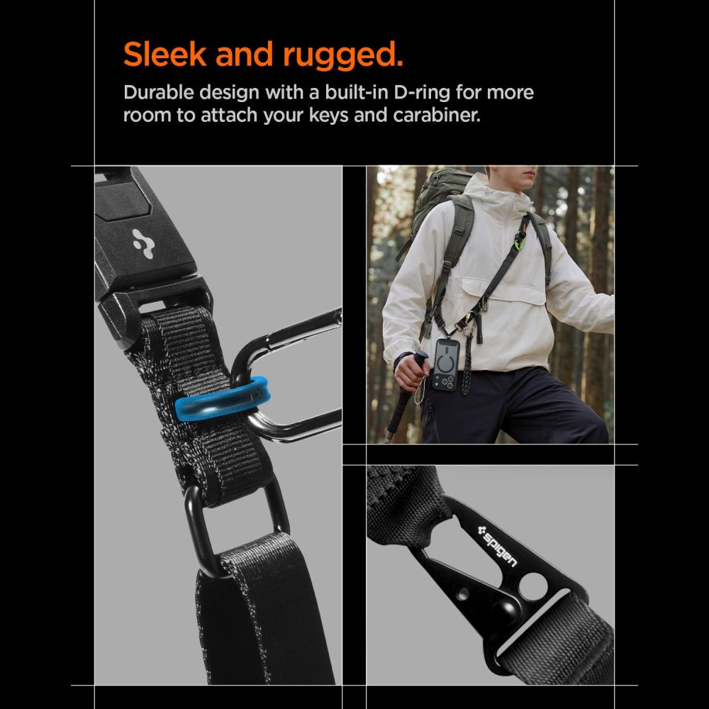 Spigen DA30M Stap Crossbody Phone Lanyard - Black_13
