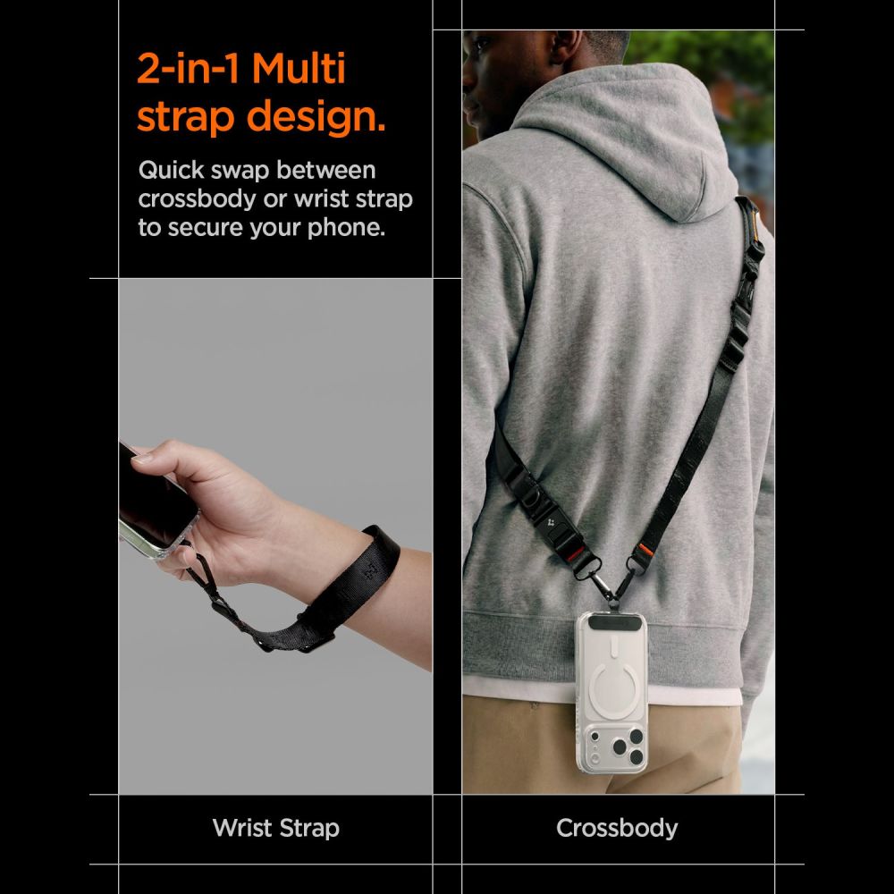 Spigen DA30M Stap Crossbody Phone Lanyard - Black_8