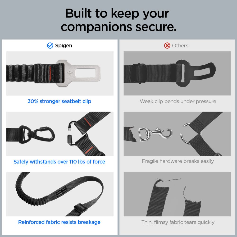 Spigen PS100 Universal Pet Seat Belt - Black_15