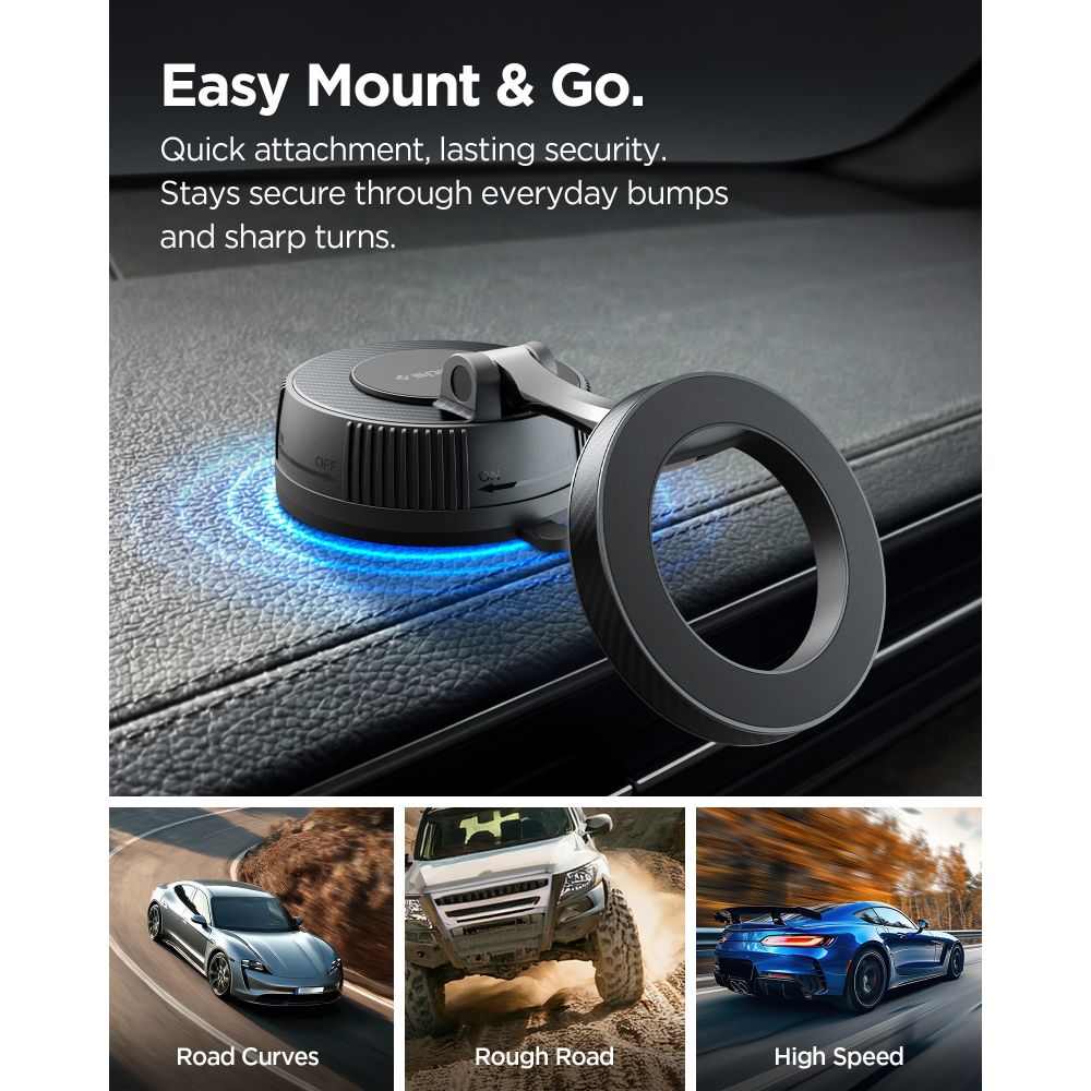 Spigen MFT36 MagSafe Car Holder for Dashboard/Windshield - Black_9