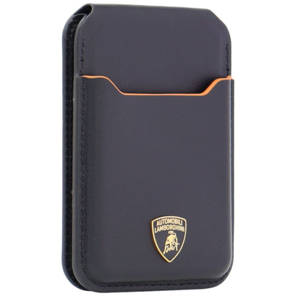 Lamborghini D1 Genuine Leather MagSafe mobile phone wallet - black and orange_1