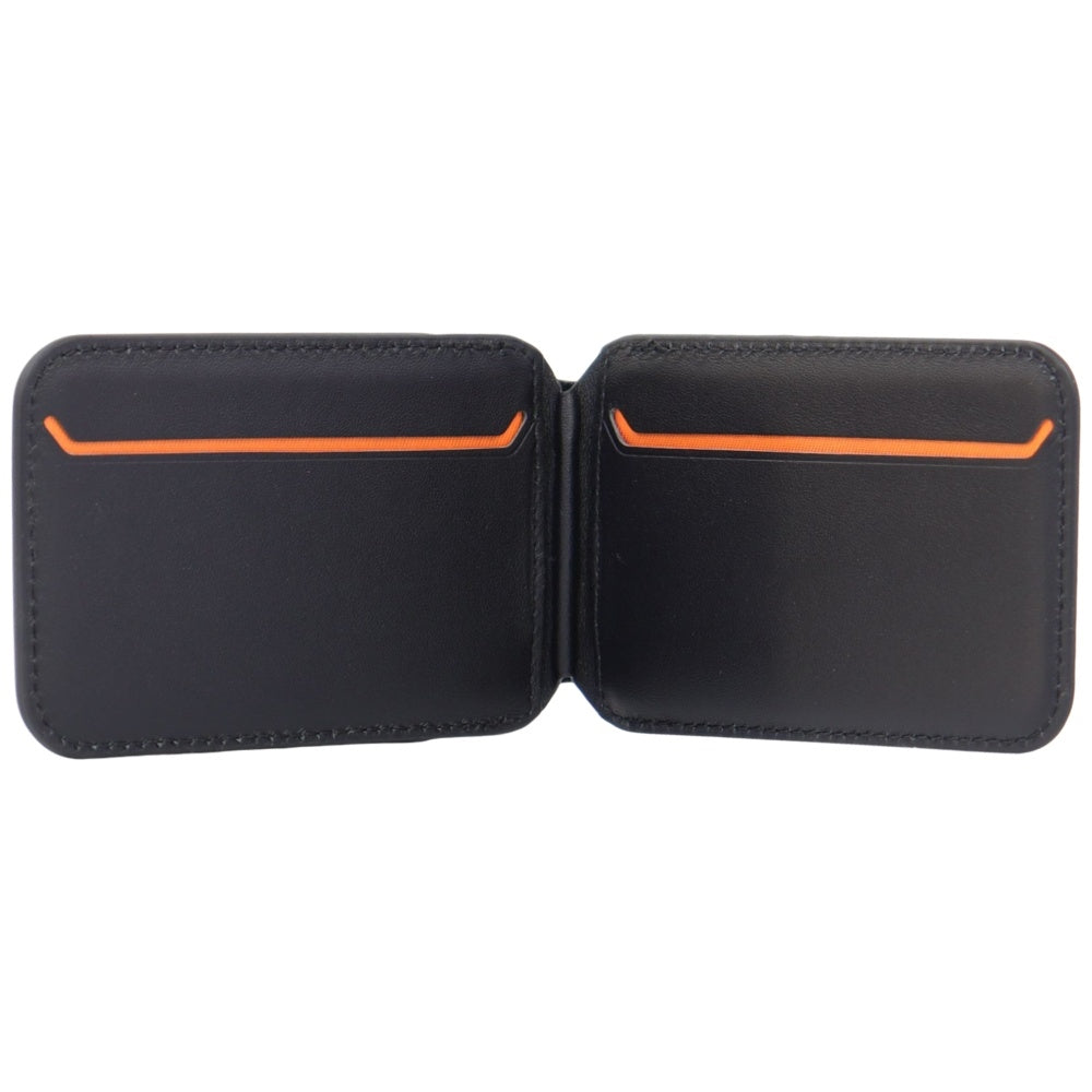 Lamborghini D1 Genuine Leather MagSafe mobile phone wallet - black and orange_3