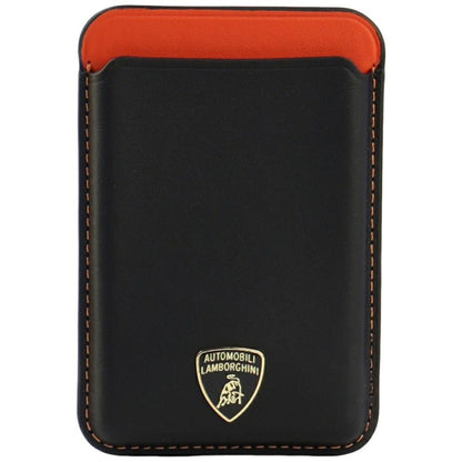 Lamborghini Urus D8 Genuine Leather MagSafe Magnetic Phone Wallet - Black and Red_0