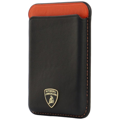 Lamborghini Urus D8 Genuine Leather MagSafe Magnetic Phone Wallet - Black and Red_1