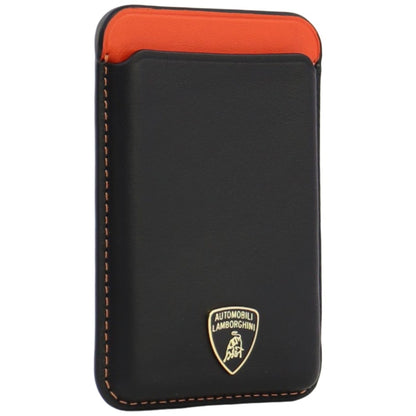 Lamborghini Urus D8 Genuine Leather MagSafe Magnetic Phone Wallet - Black and Red_2