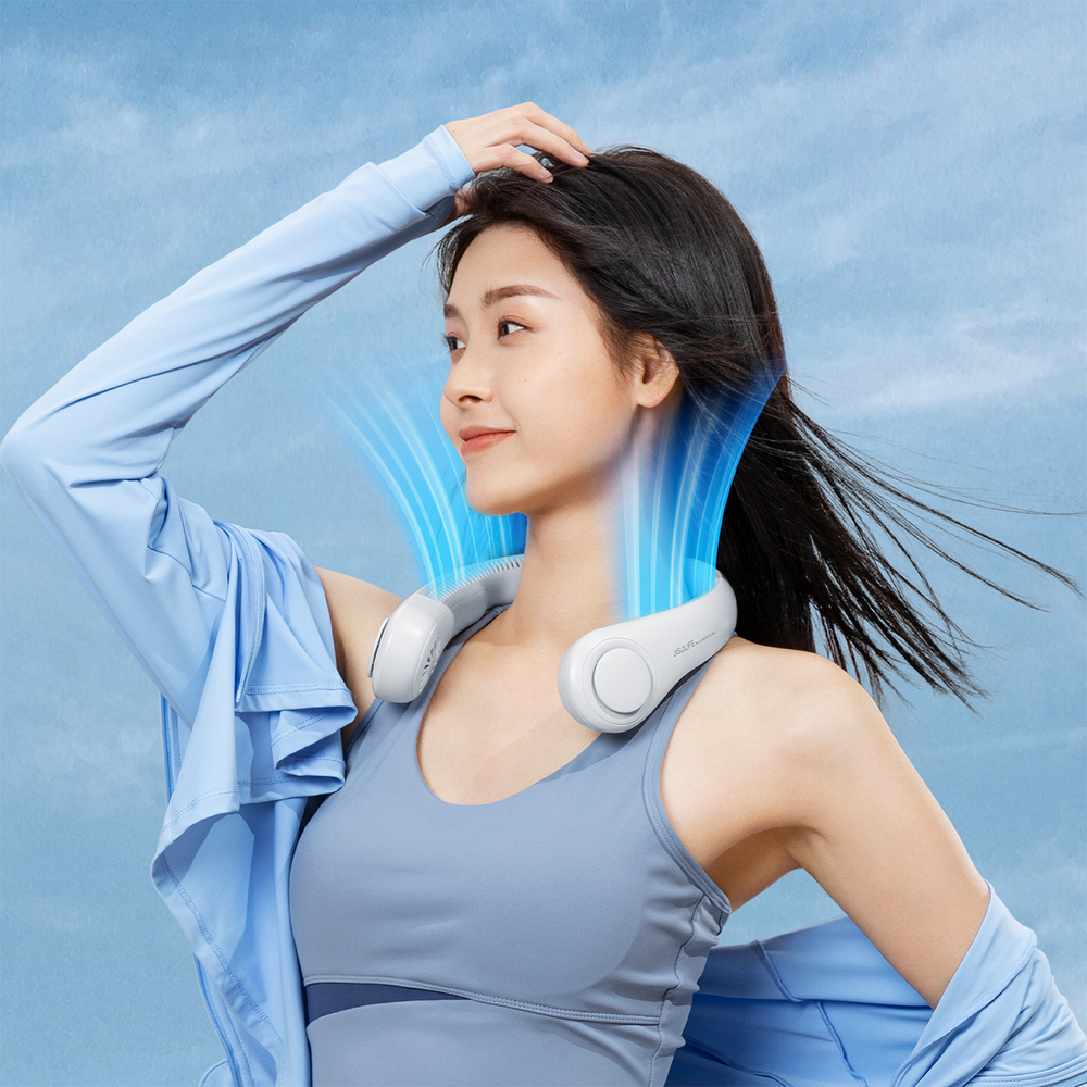 Jisulife Neck Fan 3 4000mAh Portable Neck Fan - Gray_4