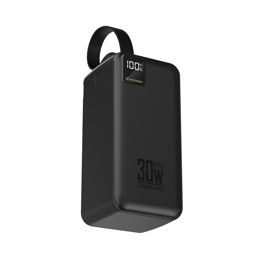 Powerbank Wozinsky W8-B 50000mAh 30W 2xUSB-A and 1xUSB-C and USB micro with flashlight - black_2