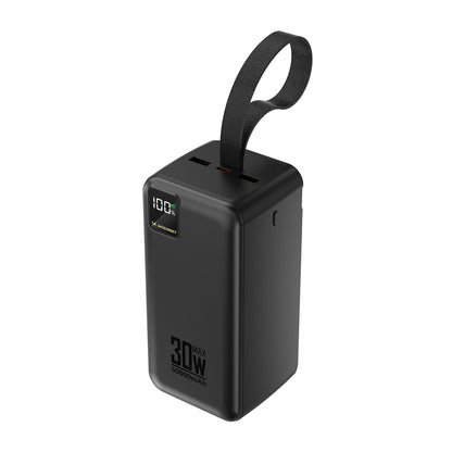 Powerbank Wozinsky W8-B 50000mAh 30W 2xUSB-A and 1xUSB-C and USB micro with flashlight - black_0