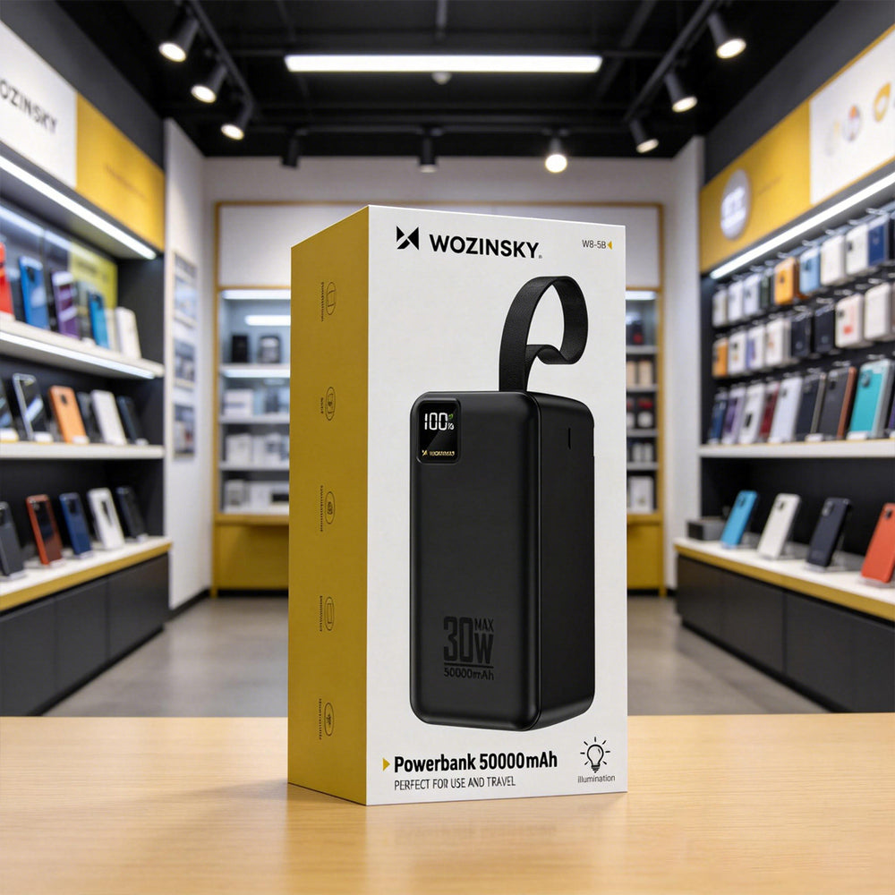 Powerbank Wozinsky W8-B 50000mAh 30W 2xUSB-A and 1xUSB-C and USB micro with flashlight - black_6