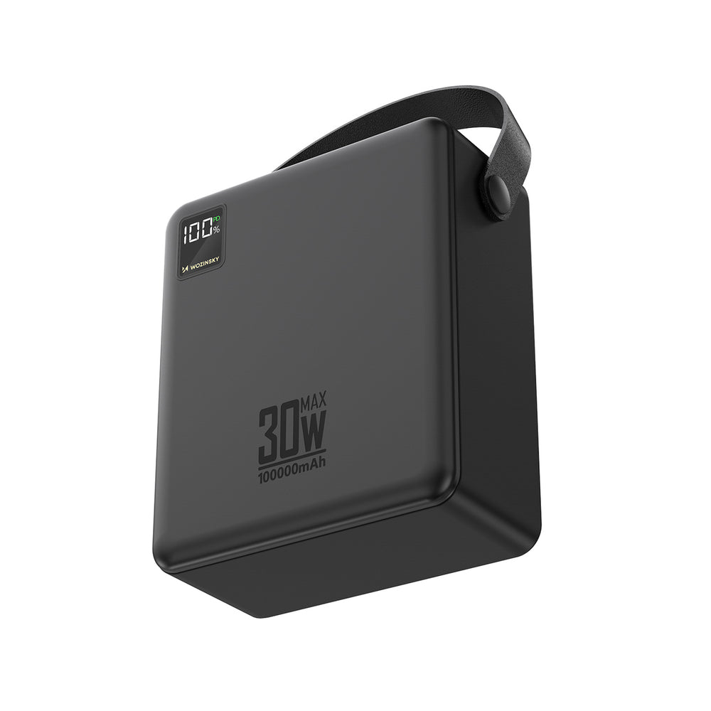 Wozinsky W8-B 100000mAh 30W Powerbank 2xUSB-A and 2xUSB-C with Flashlight - Black_2