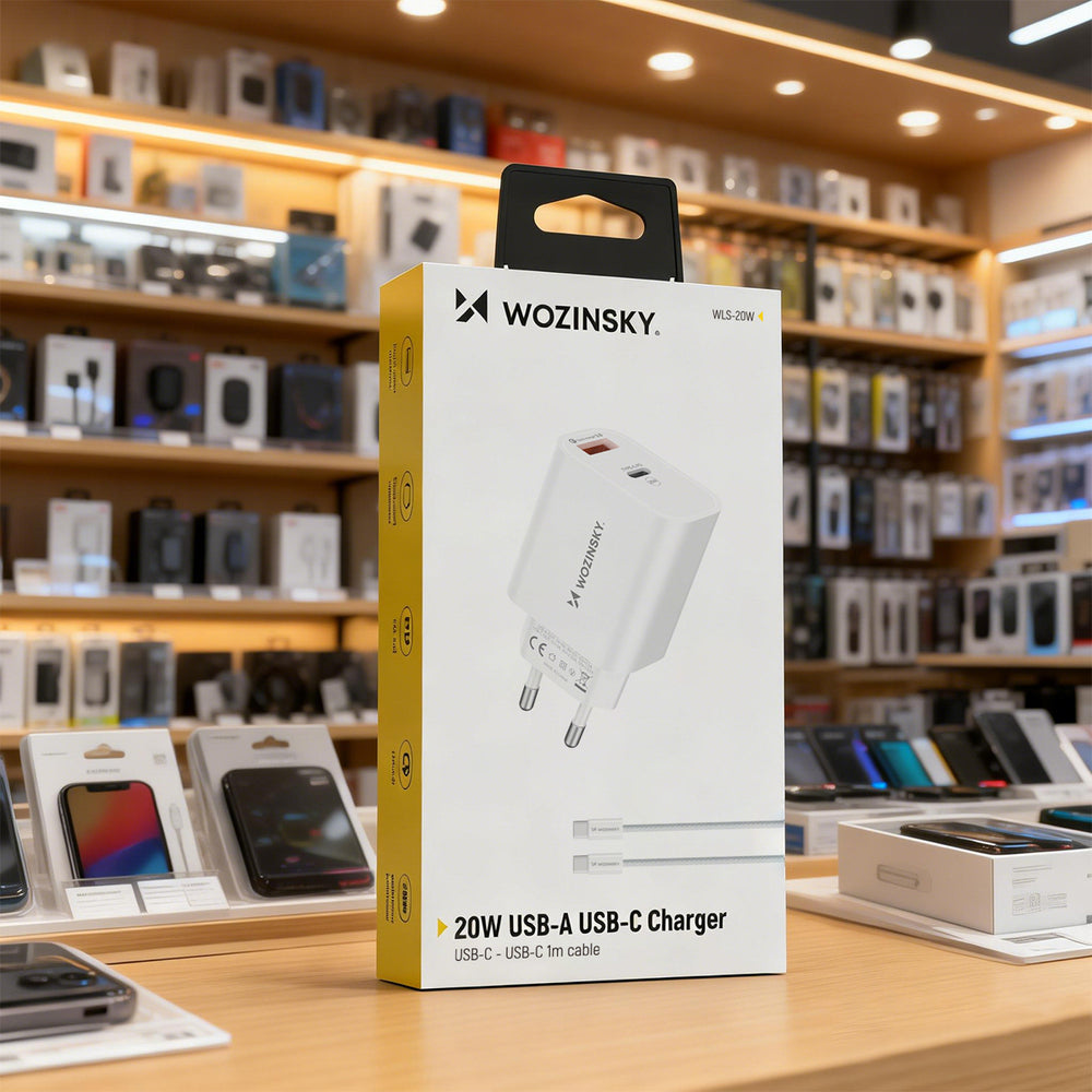 Wozinsky WLS-20W 20W USB-A USB-C Wall Charger with 1m USB-C - USB-C Cable - White_9