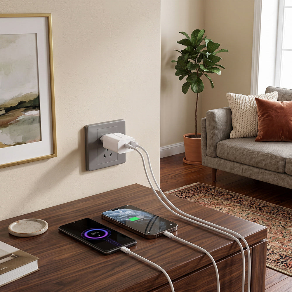 Wozinsky WLS-20W 20W USB-A USB-C Wall Charger with 1m USB-C - USB-C Cable - White_10
