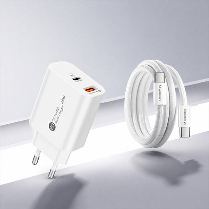 Wozinsky WLS-20W 20W USB-A USB-C Wall Charger with 1m USB-C - USB-C Cable - White_11