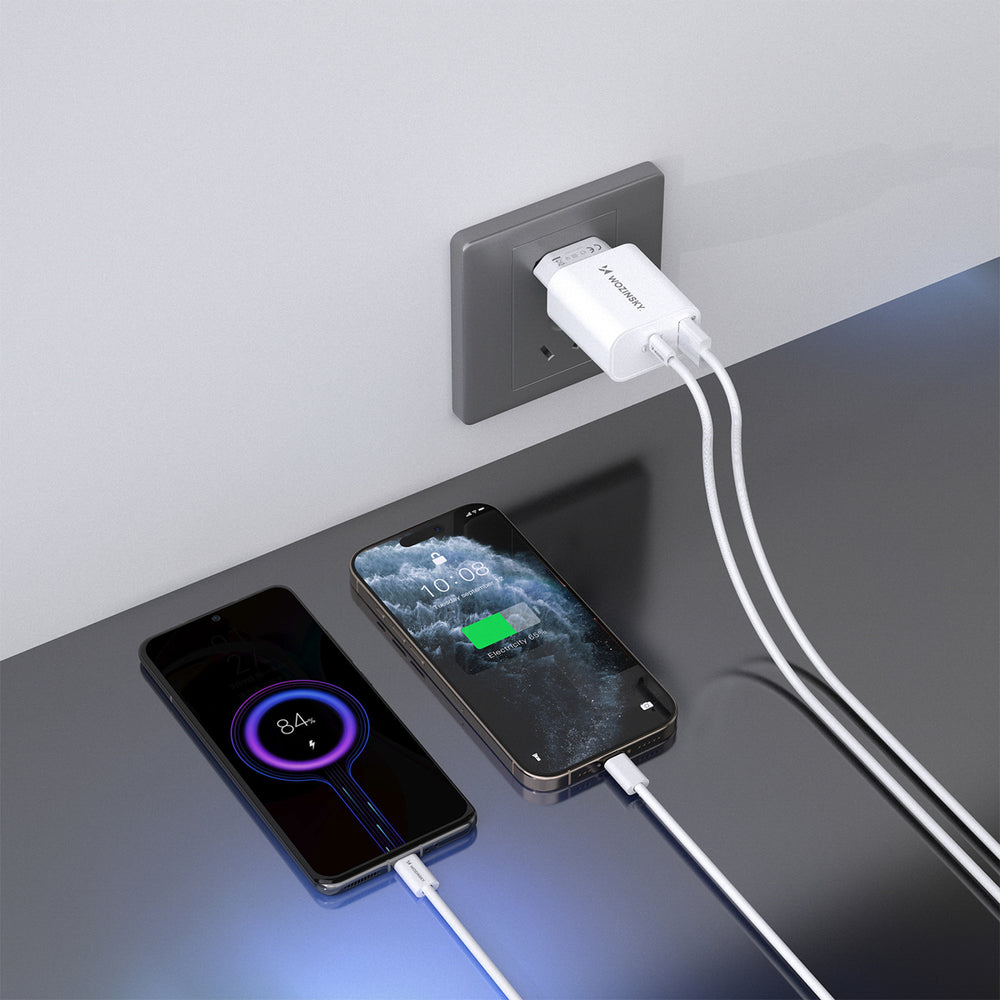 Wozinsky WLS-20W 20W USB-A USB-C Wall Charger with 1m USB-C - USB-C Cable - White_5