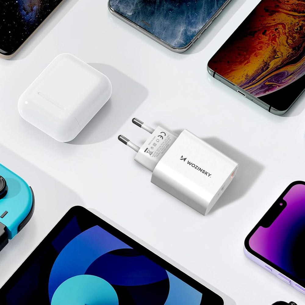 Wozinsky WLS-20W 20W USB-A USB-C Wall Charger with 1m USB-C - USB-C Cable - White_7
