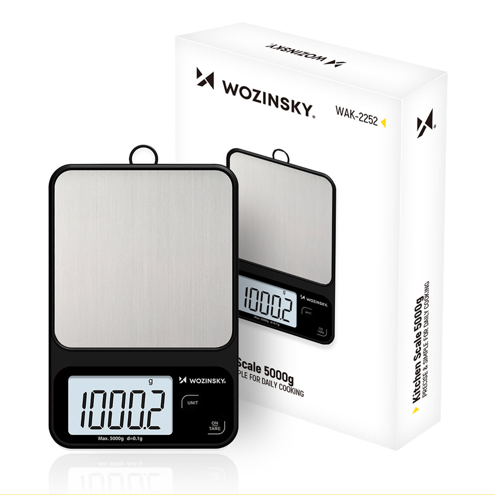 Wozinsky WAK-2252 kitchen scale accurate with large LCD display up to 5 kg - black_0