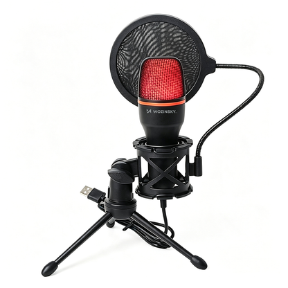 Wozinsky Studio Gaming USB Computer Microphone with RGB Stand - Black_0