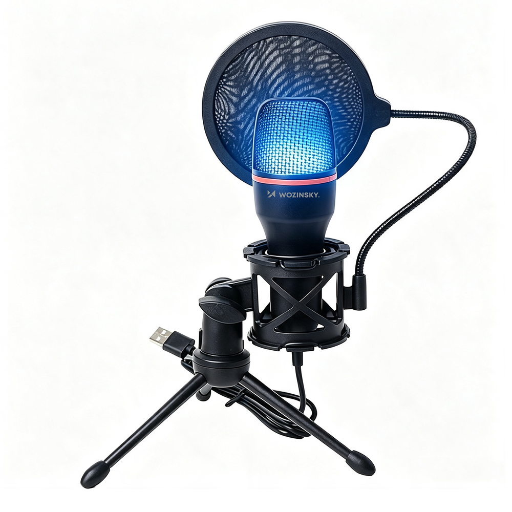 Wozinsky Studio Gaming USB Computer Microphone with RGB Stand - Black_3
