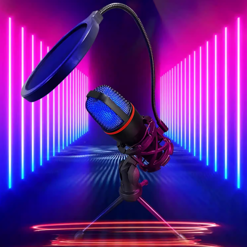 Wozinsky Studio Gaming USB Computer Microphone with RGB Stand - Black_4