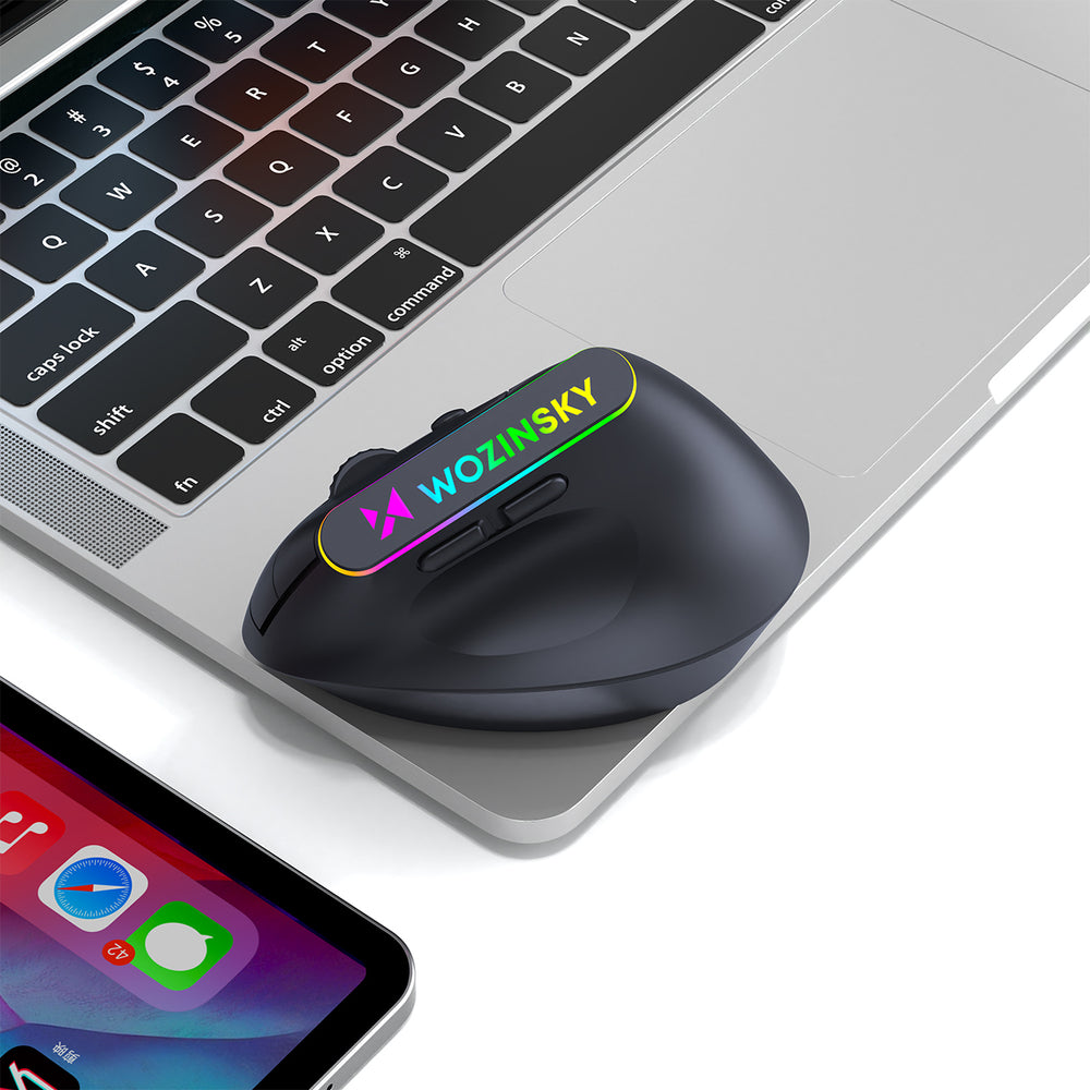 Wozinsky WMG-1164 Wireless Vertical Ergonomic Gaming Mouse 3600 DPI with RGB Backlight - Black_9