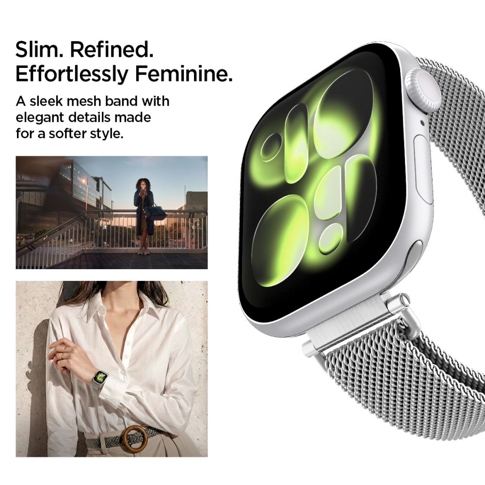Spigen WBM4 Strap for Apple Watch (40 / 41 / 42 mm) - Silver_5