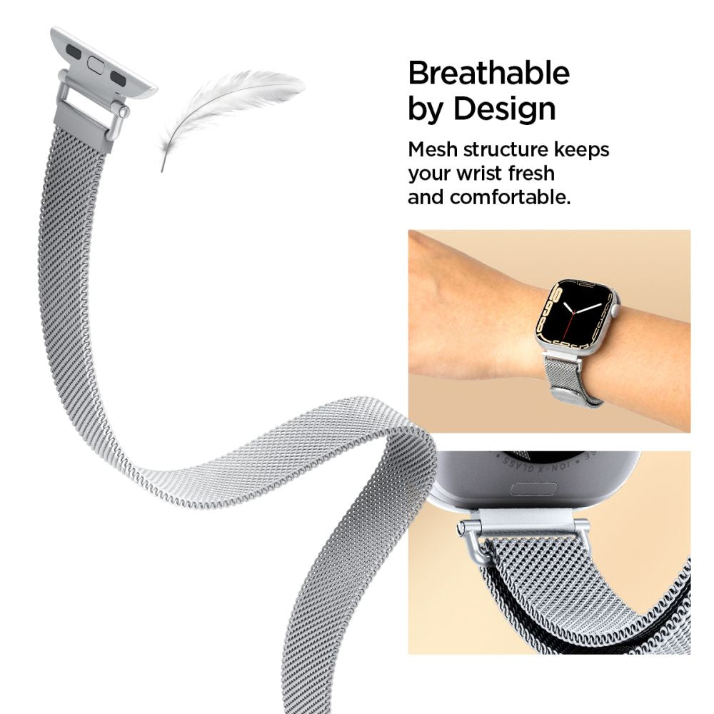Spigen WBM4 Strap for Apple Watch (40 / 41 / 42 mm) - Silver_6