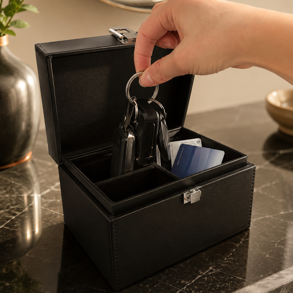 Wozinsky WPB-R16 RFID Blocking Box for Keyless Keys with Compartments 16x12x9 cm - Black_2
