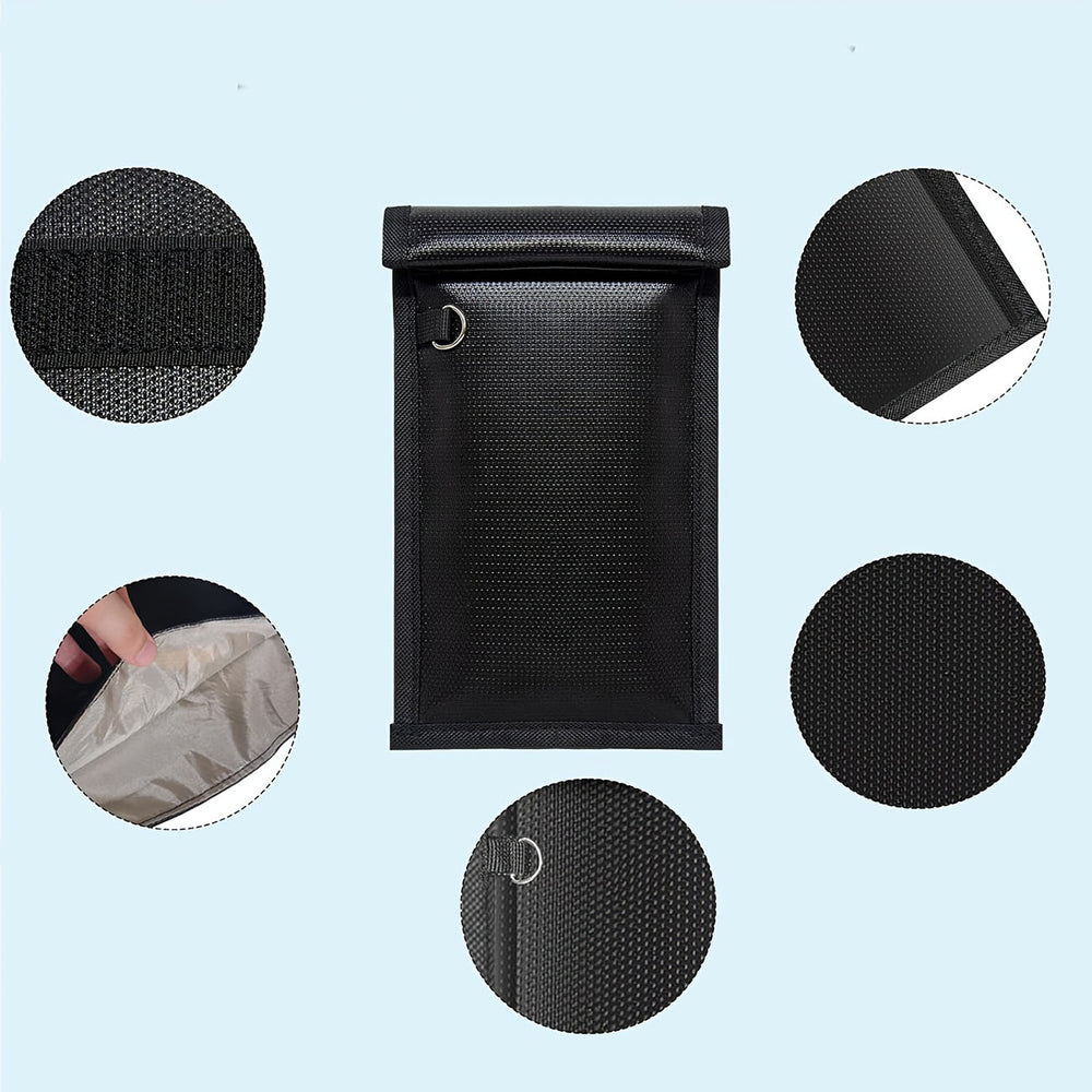 Fireproof RFID Phone Case OTN-27 with Signal Blocker 27x12.3 cm - Black_2