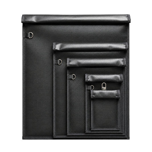 Set of 5 Fireproof OTN-5 RFID Signal Blocking Bags - Black_0
