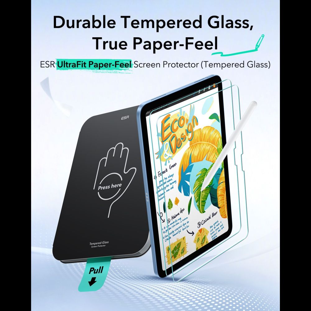ESR Paper Feel 2-Pack Tempered Glass for iPad 10.9” (2022) / 11” (2025)_2