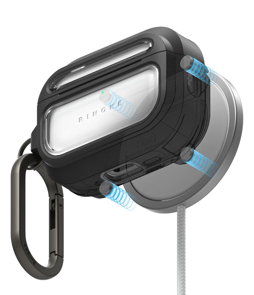 Ringke UX Magnetic Case for AirPods Pro 3 - Black and Clear_1