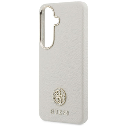 Guess Rhinestone Round Logo MagSafe Case for Samsung Galaxy S26+ - Beige_5