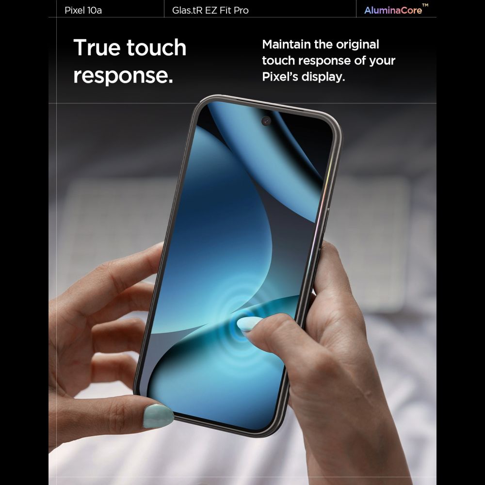Spigen Glas.tR EZ Fit Pro 2-Pack Tempered Glass Screen Protector for Google Pixel 10A_9