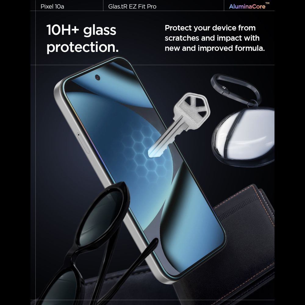 Spigen Glas.tR EZ Fit Pro 2-Pack Tempered Glass Screen Protector for Google Pixel 10A_6
