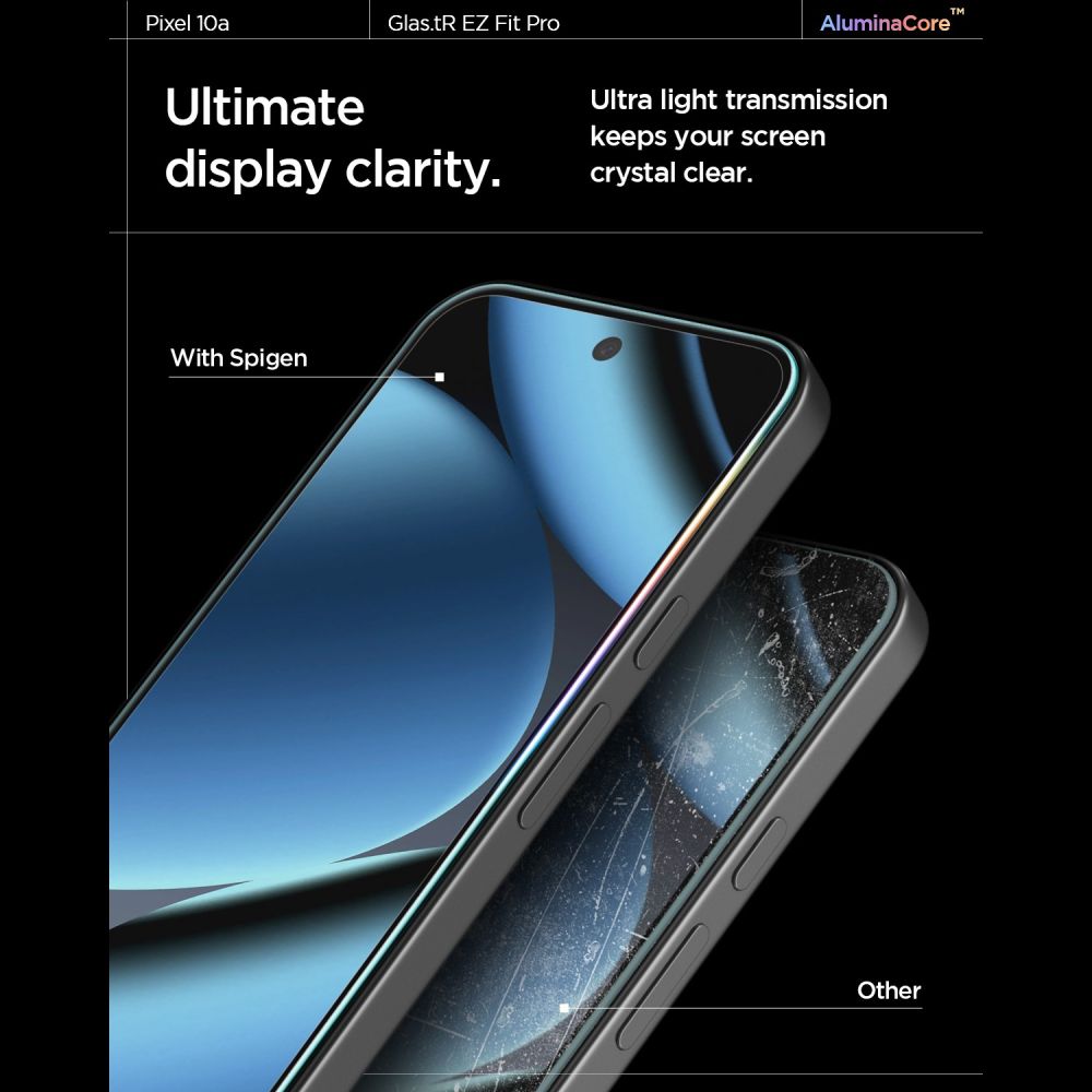 Spigen Glas.tR EZ Fit Pro 2-Pack Tempered Glass Screen Protector for Google Pixel 10A_8