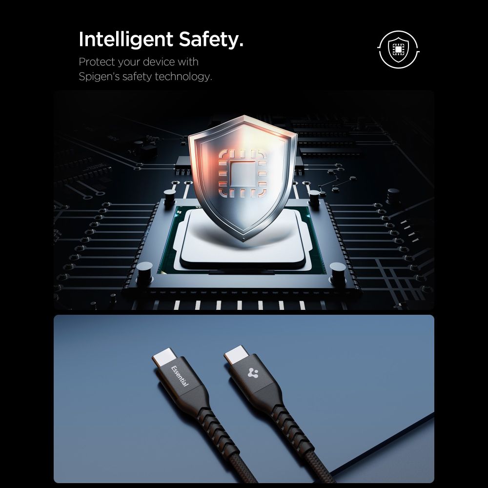 Spigen EB10010CCA Essential USB-C / USB-C 100W 100CM Cable - Black_4