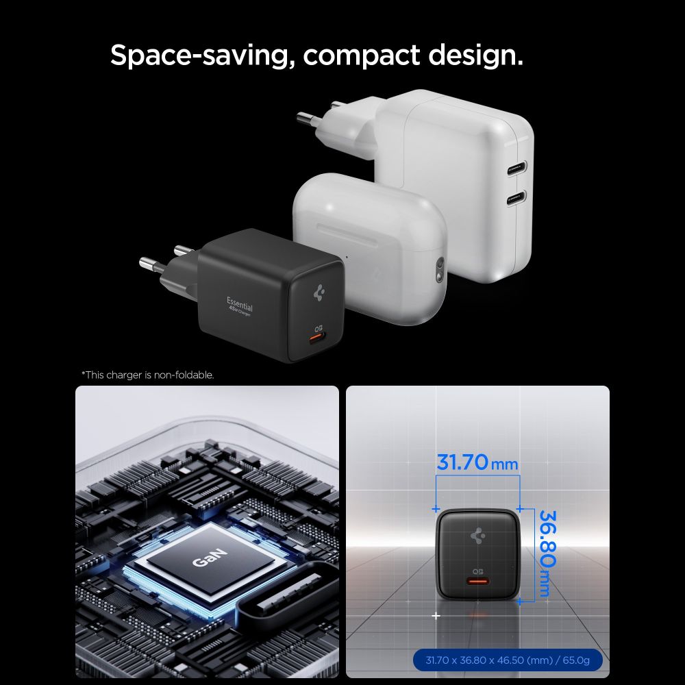Spigen EE451EU Essential USB-C 45W Wall Charger - Black_2
