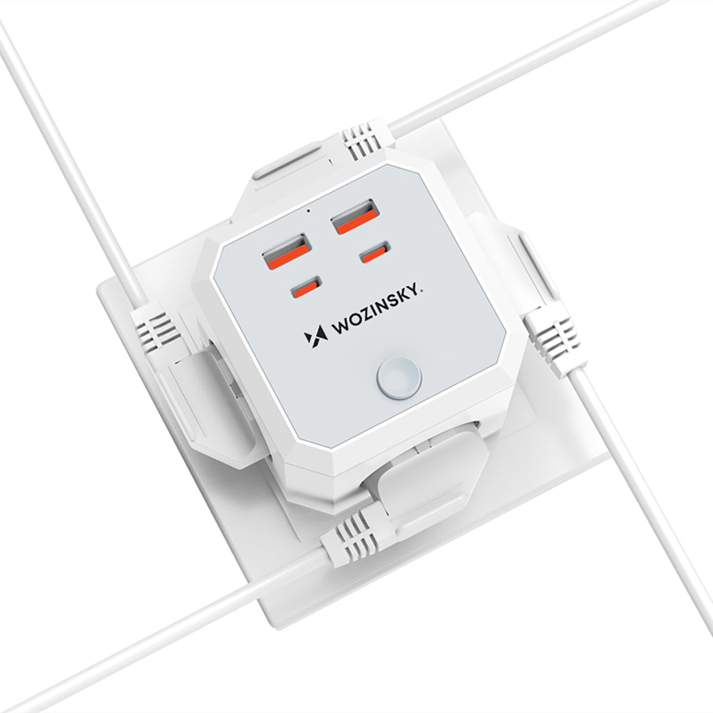 Wozinsky WKZ-4B Power Cube 4x AC 2x USB-A 2x USB-C PD 20 W 4000 W - White_2
