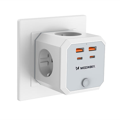 Wozinsky WKZ-4B Power Cube 4x AC 2x USB-A 2x USB-C PD 20 W 4000 W - White_3