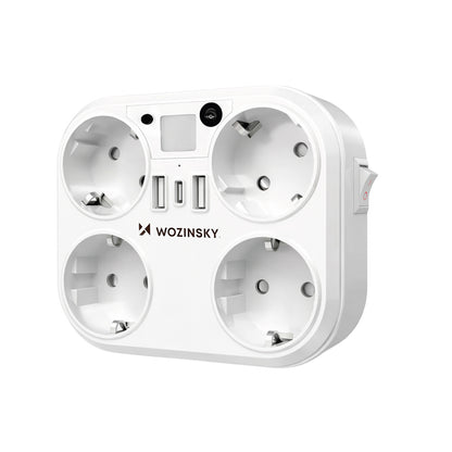 Wozinsky WRS-2B 4x AC 2x USB-A 2x USB-C 4000 W Network Splitter with Lamp - White_0