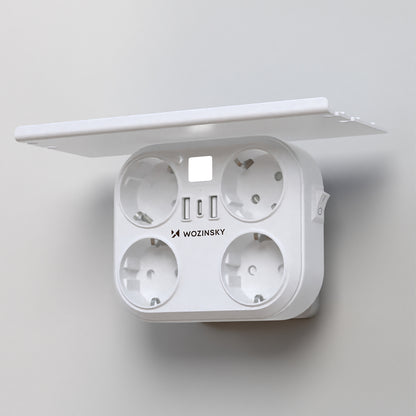 Wozinsky WRS-2B 4x AC 2x USB-A 2x USB-C 4000 W Network Splitter with Lamp - White_3