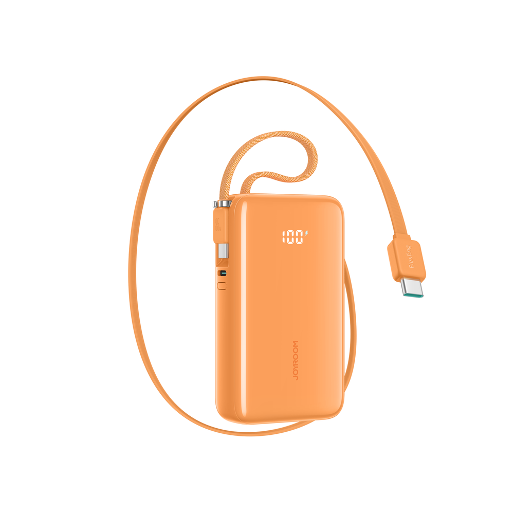 Joyroom JR-PR2L 35W 10000mAh Powerbank with Built-in USB-C Cables - Orange_0