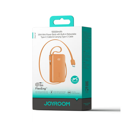 Joyroom JR-PR2L 35W 10000mAh Powerbank with Built-in USB-C Cables - Orange_1