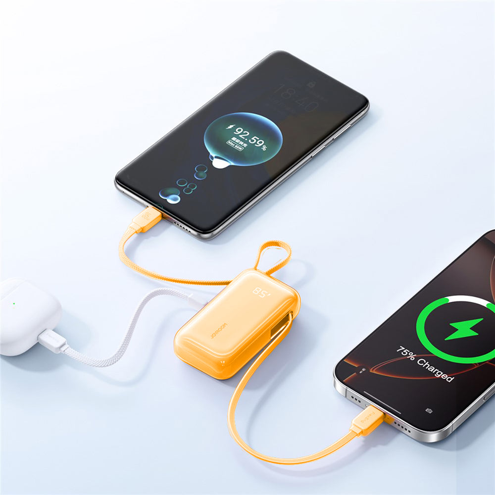 Joyroom JR-PR2L 35W 10000mAh Powerbank with Built-in USB-C Cables - Orange_2