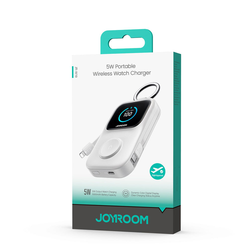 Joyroom JR-W19 5000mAh Powerbank with 5W Wireless Watch Charging - White_6