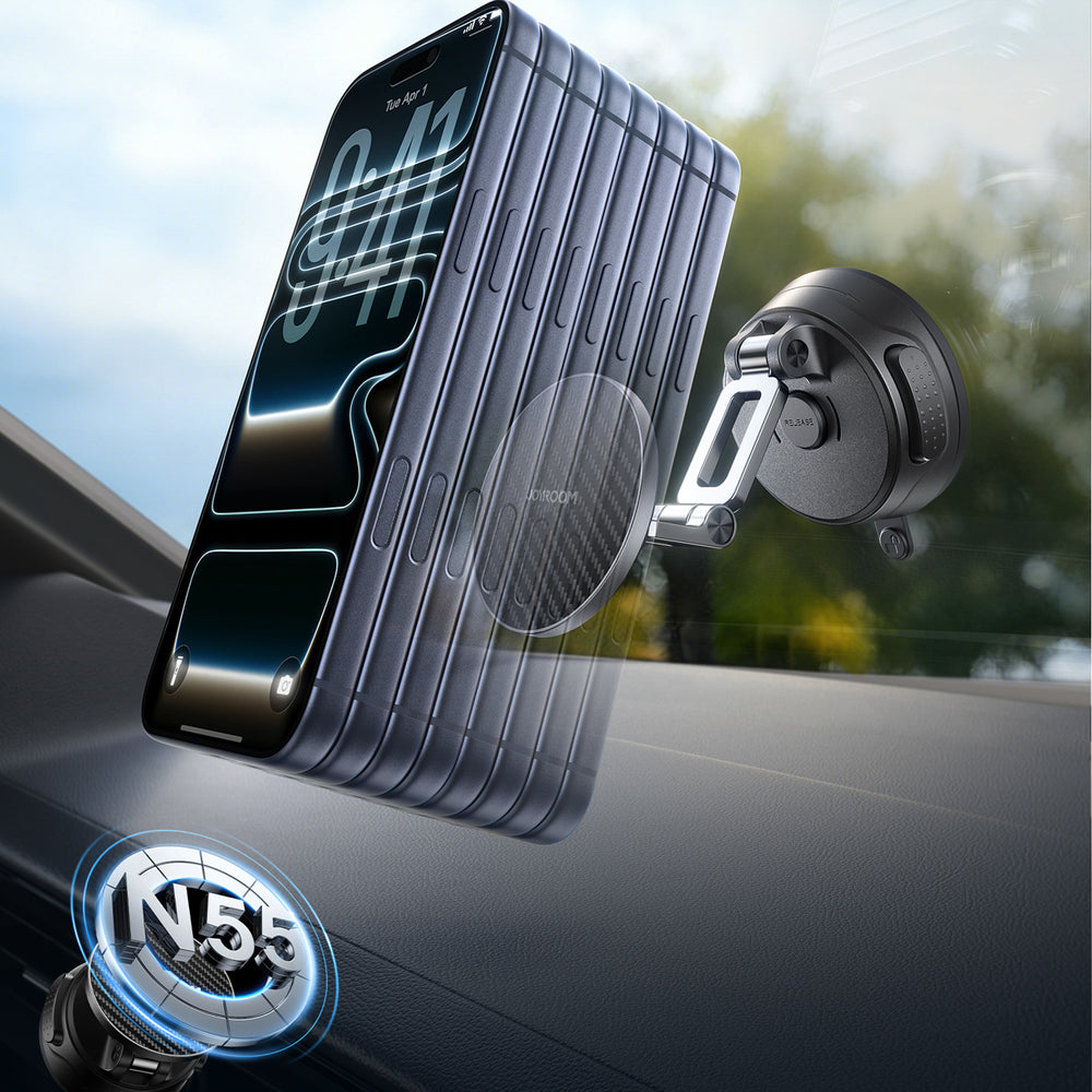 Joyroom JR-ZS51 magnetic car holder with suction cup for windshield or dashboard - black_9