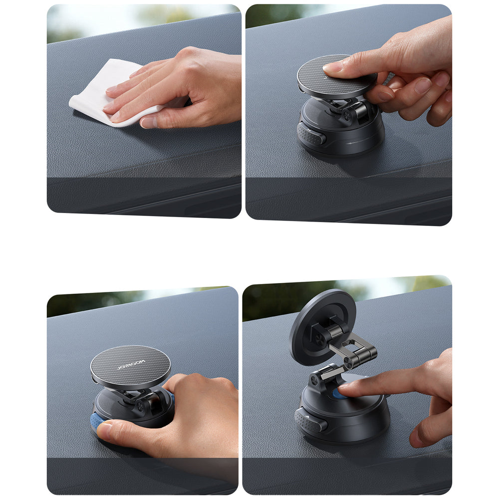 Joyroom JR-ZS51 magnetic car holder with suction cup for windshield or dashboard - black_11