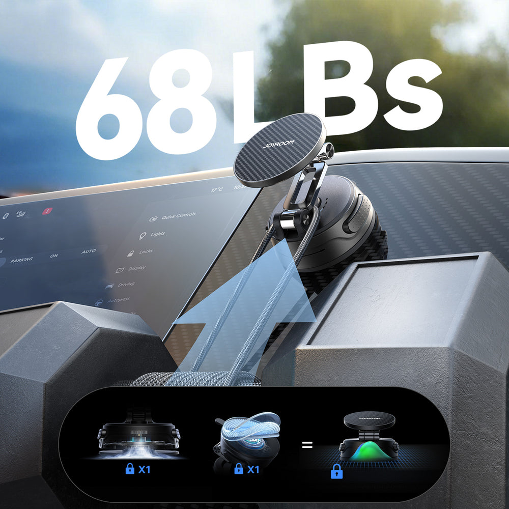 Joyroom JR-ZS51 magnetic car holder with suction cup for windshield or dashboard - black_8