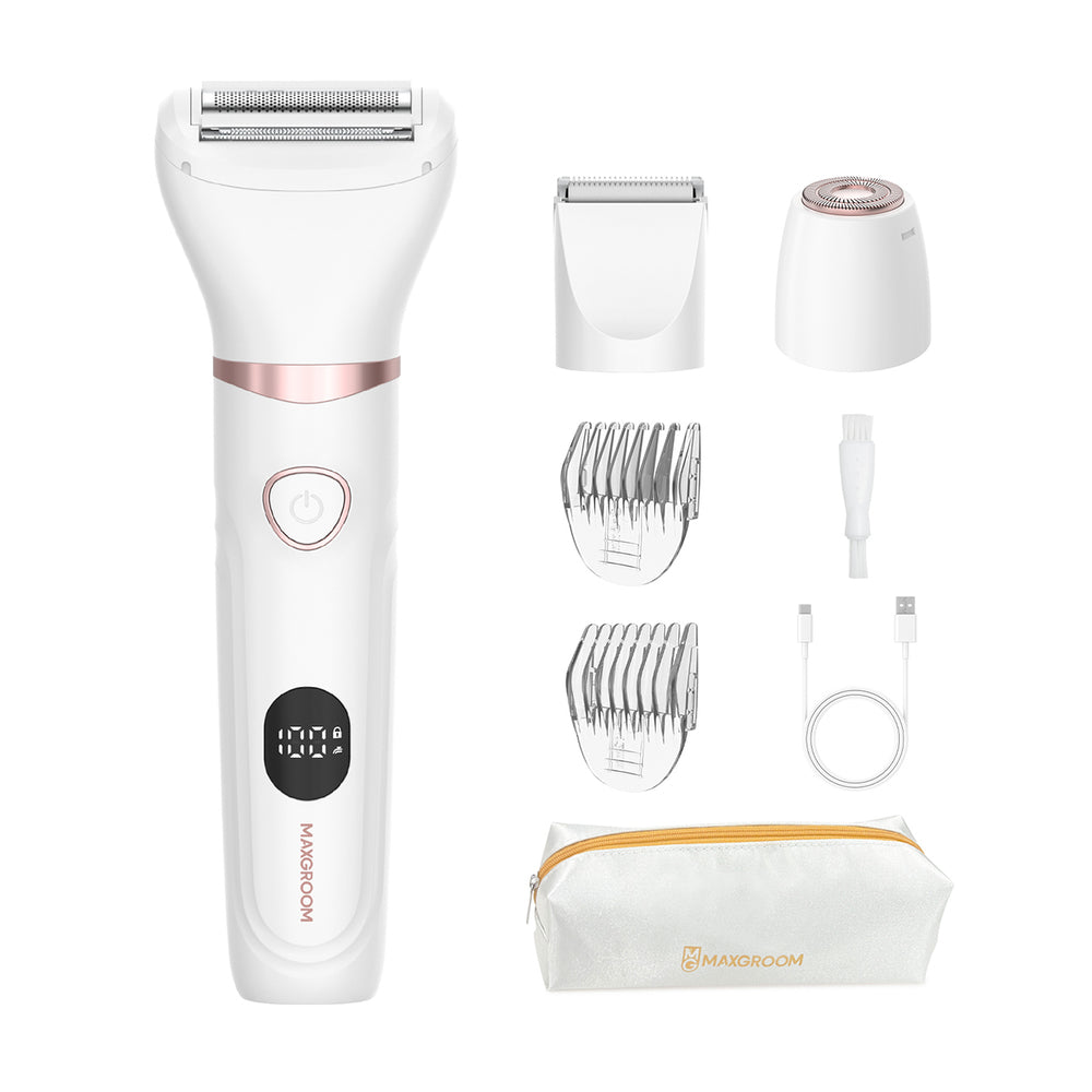 MAXGROOM JK-105 3-in-1 Women's Body and Face Trimmer - White_0